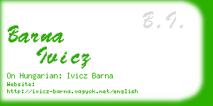 barna ivicz business card